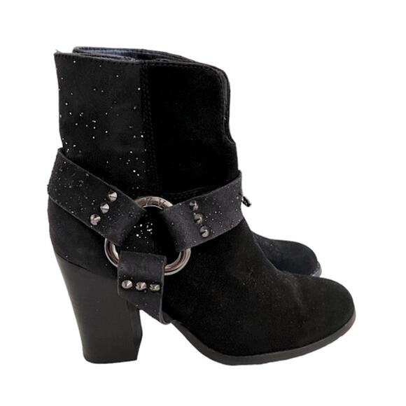 Zadig & Voltaire Black Leather Studded Harness Western Ankle Boots Size 37 EU - Picture 1 of 16